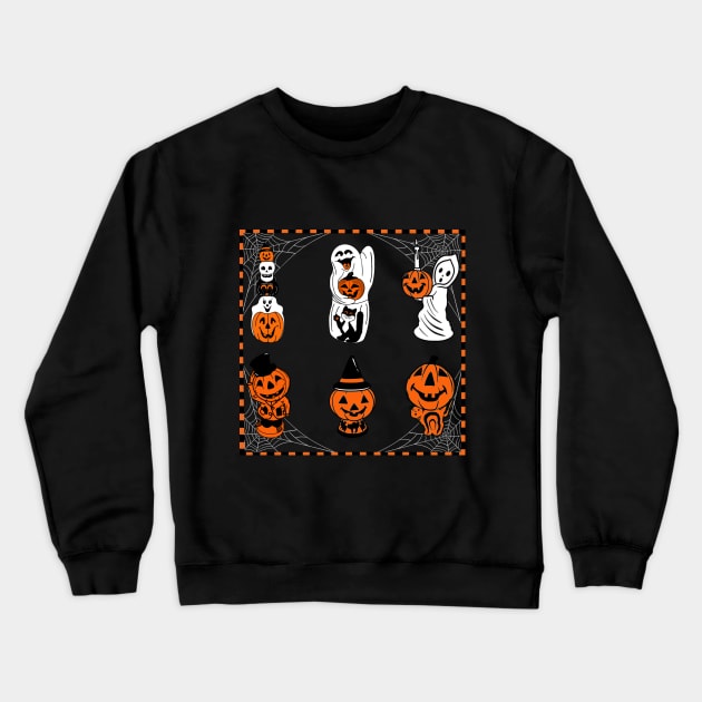 Vintage Halloween Blowmolds Crewneck Sweatshirt by Too Haunted To Handle